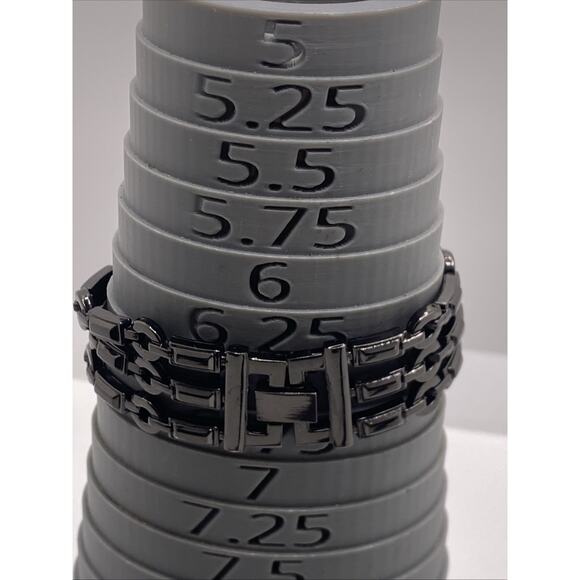 Vintage Figaro Dark Silver Rectangle Gem Tank Watch Works New Batterh - Picture 7 of 11